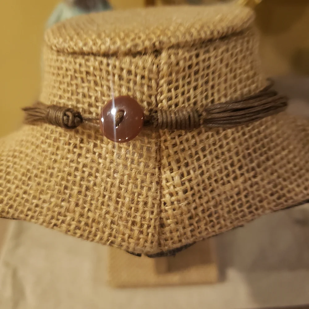 NEW! African Hand Crafted Brown Wood Pendant w/ Multilayer Necklace